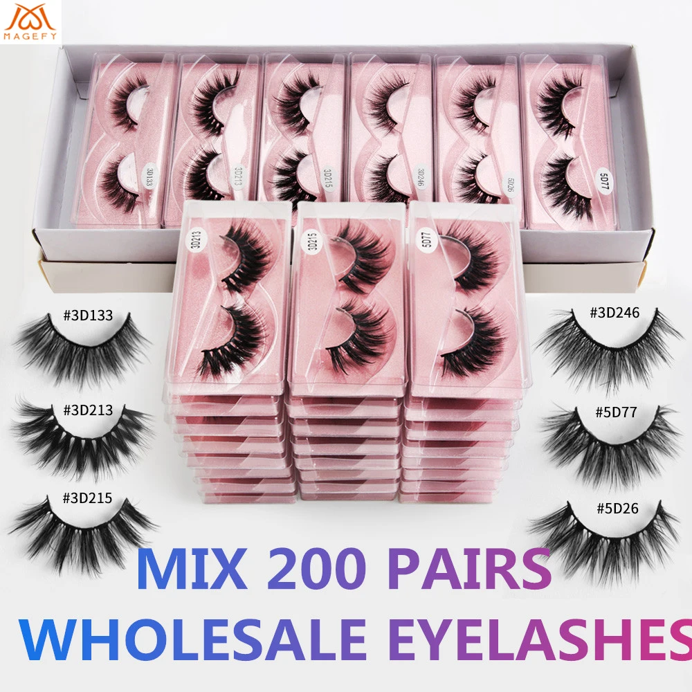 

MAGEFY Wholesale Eyelashes 5/10/30/50/100 Pairs 3D/5D Mink Lashes Extension Eyelashes False Eyelashes Natural Lashes In Bulk