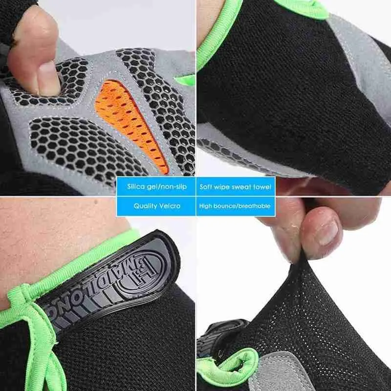 

1pair Breathable Cycling Anti-slip Gloves Anti-sweat Half Finger Gloves Anti-shock Sports Gloves Bike Bicycle Glove