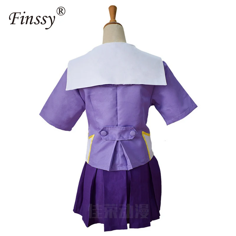 Mirai Nikki Gasai Yuno Anime Cosplay Costume - Lolita Sailor Style with Loli Bow and Short Skirt, includes Wig (80cm Length) for Women image 5