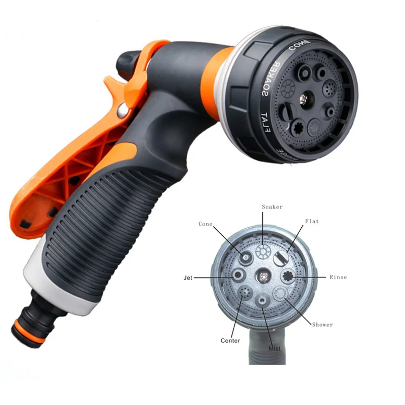 8 узоров садовый водяной шланг насадка для мойки автомобиля распылитель головка