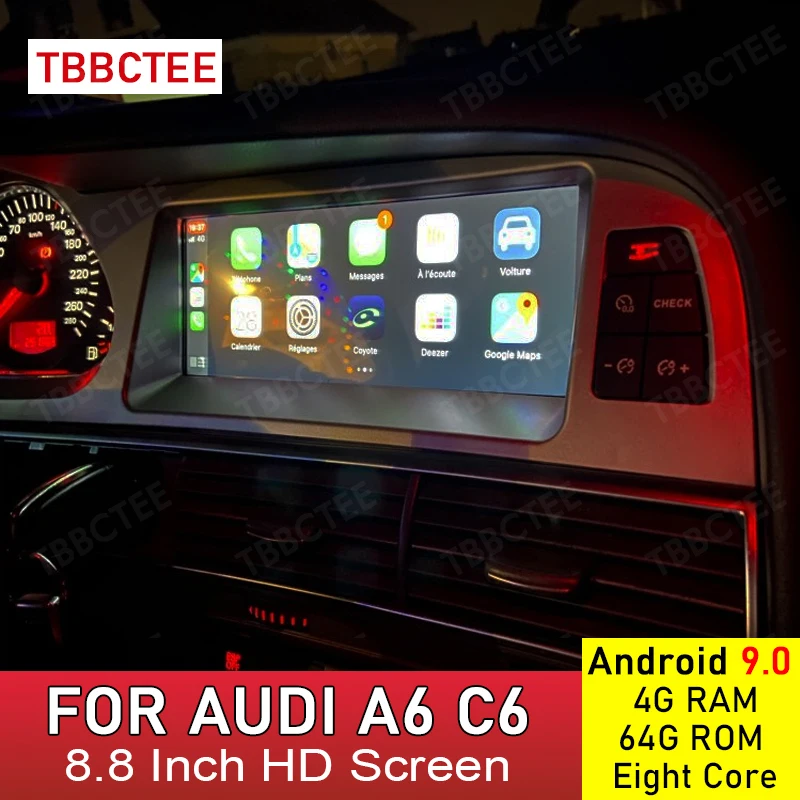 Автомобильный мультимедийный плеер 4 + 64 ГБ Android 9 0 для Audi A6 C6 4F 2005 2006 2007 2008 2009 2010 2011
