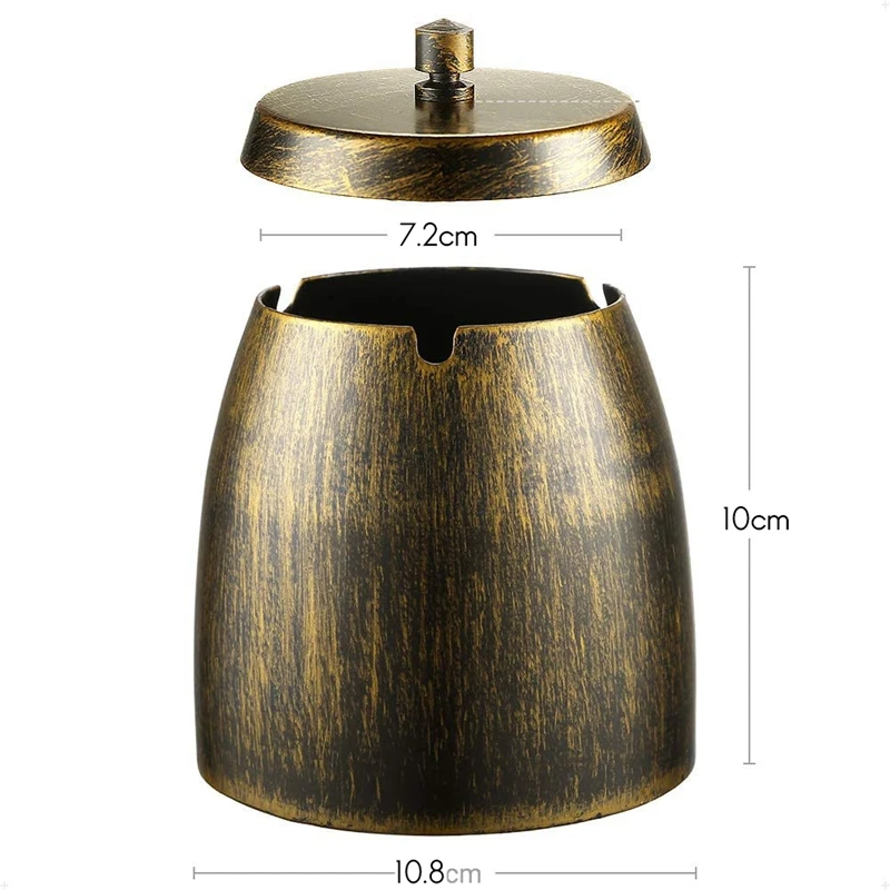 

Wind Ashtray with Stainless Steel, Ashtray Wind and Rainproof, with Non-Slip Base, Table Ashtray