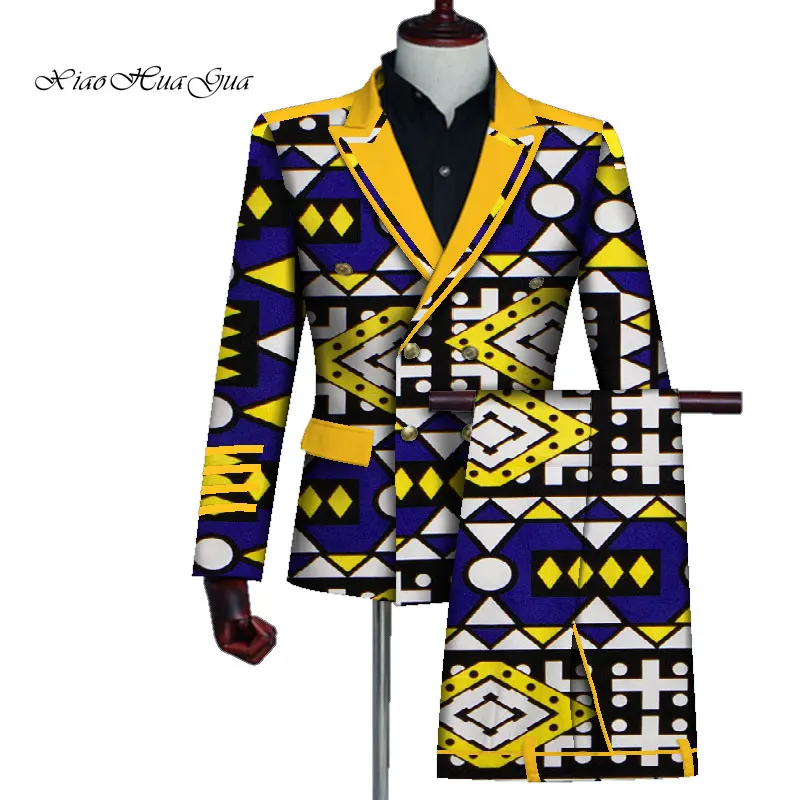 Мужская одежда в африканском стиле комплекты из топа и штанов с принтом Анкары