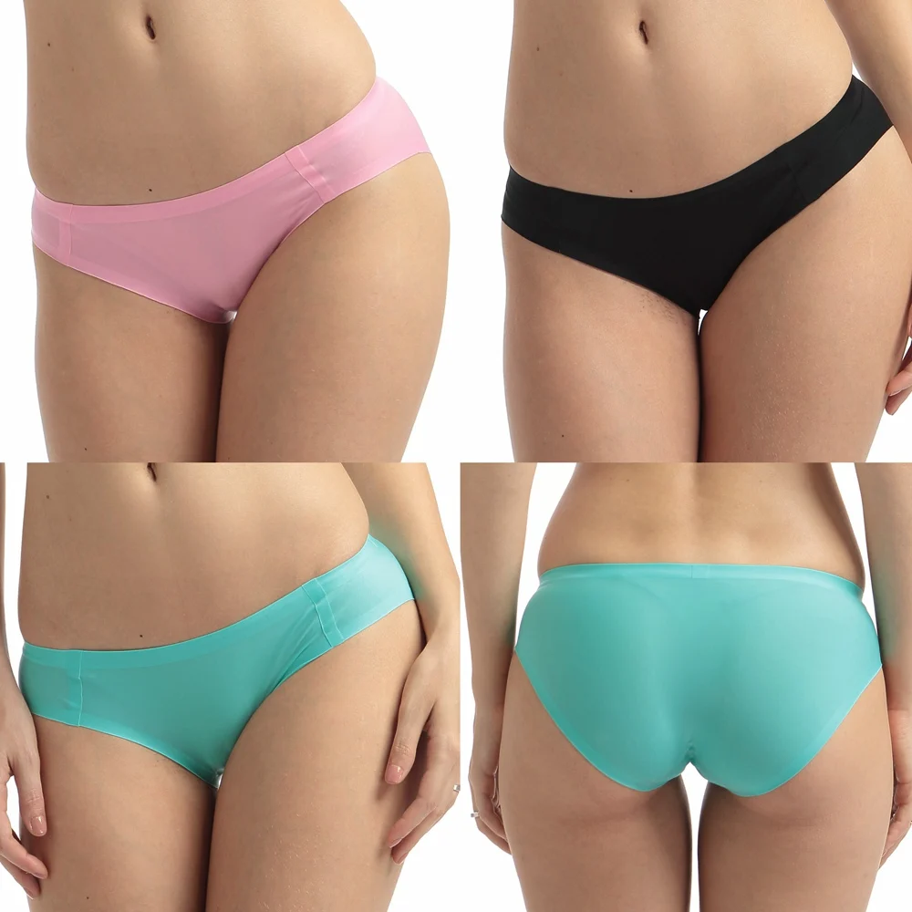 3 шт. высокое качество женские бесшовные одноцветные трусы ультра тонкие