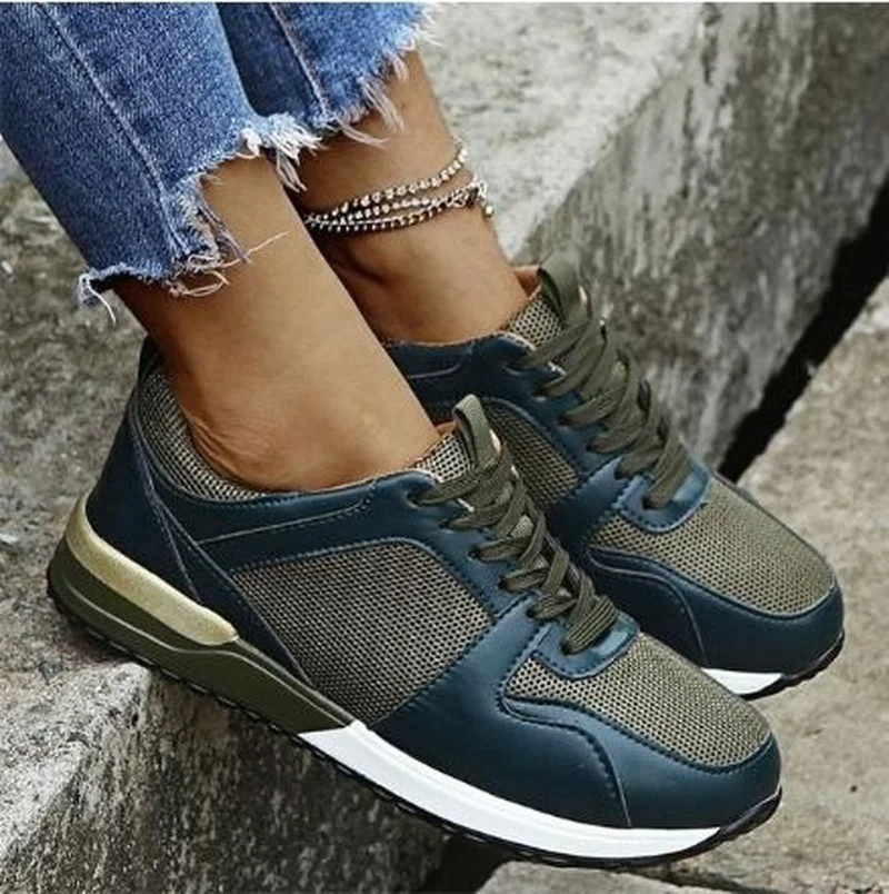 

2021New Women Fashion Comfortable Mesh Casual Sports Shoes Mountaineering Running Breathable Antiskid Atmosphere Versatile KP035