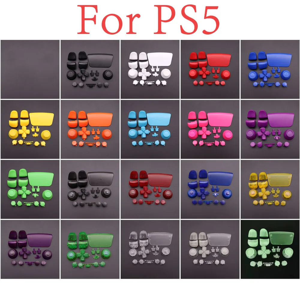 

1set D-pad R1 L1 R2 L2 Direction Key ABXY Buttons Handle Joysticks Cover Caps For PlayStation 5 PS5 Controller Full Set Button