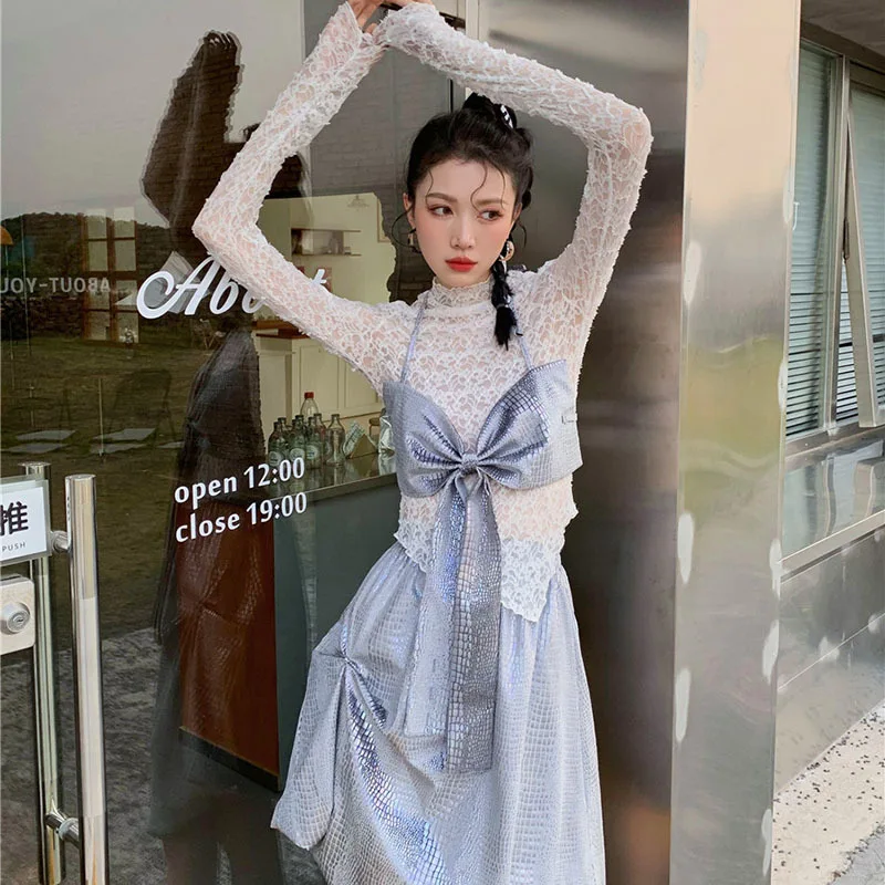 

XIZIHUPAN Solid Bowknot Skirt For Women A Line High Waist Ruched Mini Sexy Skirts Female Summer Fashion New Clothing 2021 Tide