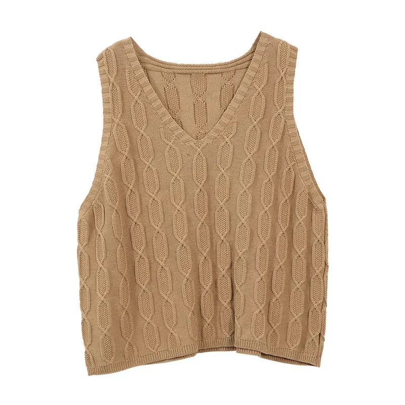 Женский трикотажный жилет с геометрическим узором повседневный облегающий