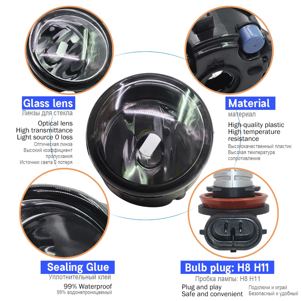 Cawanerl 2 X автомобилей передние противотуманные светильник абажур + H11