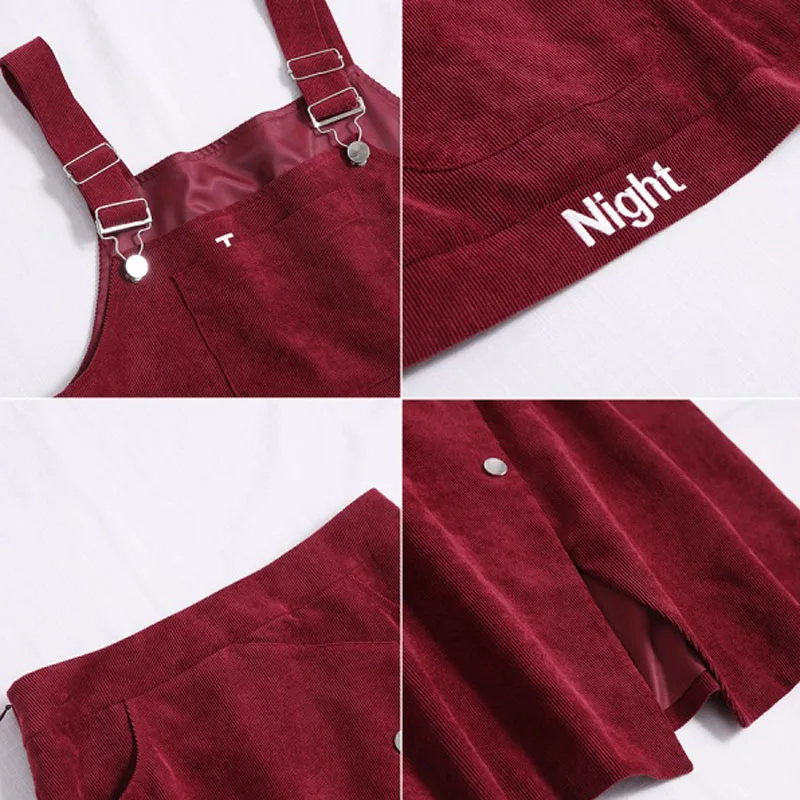 Женский комплект из двух предметов PERHAPS U Вельветовая юбка средней длины с