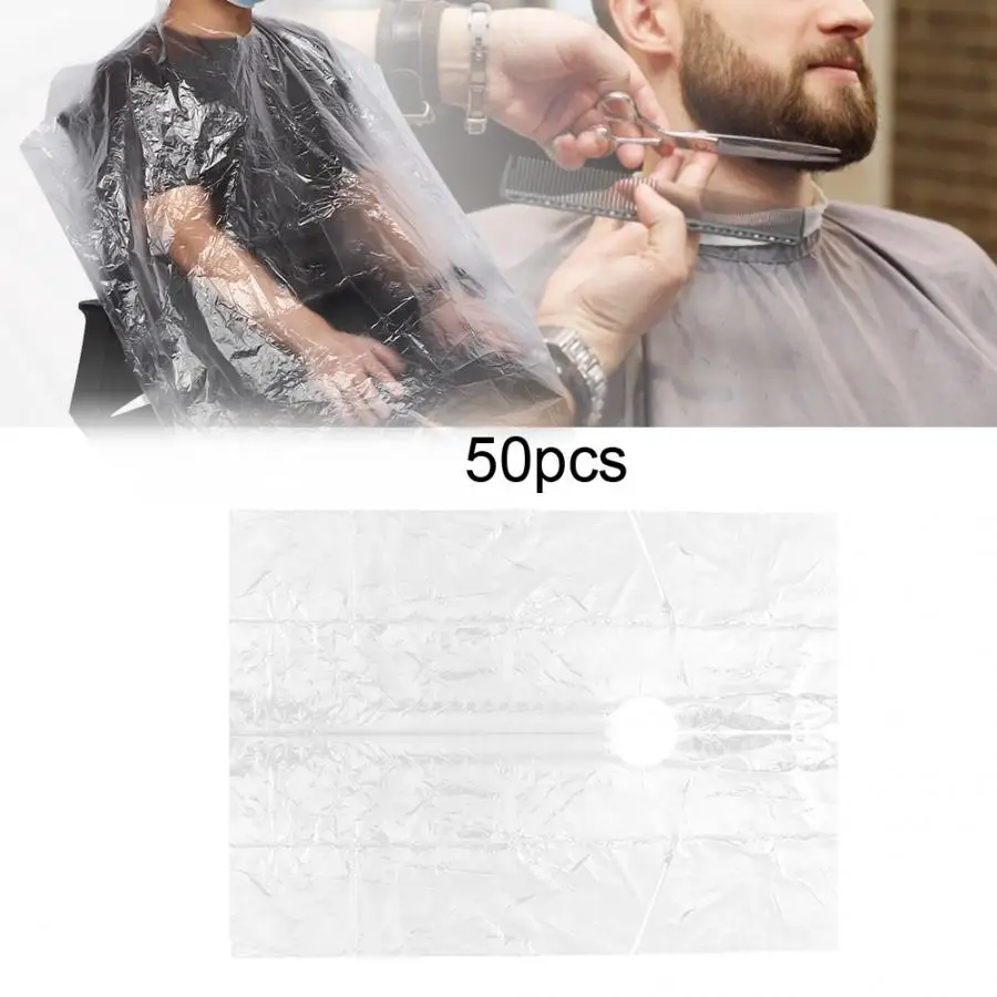 

Wrap 50pcs Disposable Hair Cutting Dyeing Apron Waterproof Hairdressing Gown Cape 92 x 130cm Barber