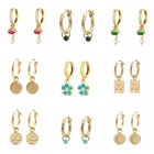 Женские серьги CANNER конский глаз, круглые и квадратные серьги с карточкой из стерлингового серебра 925 пробы, серьги-кольца, милые украшения