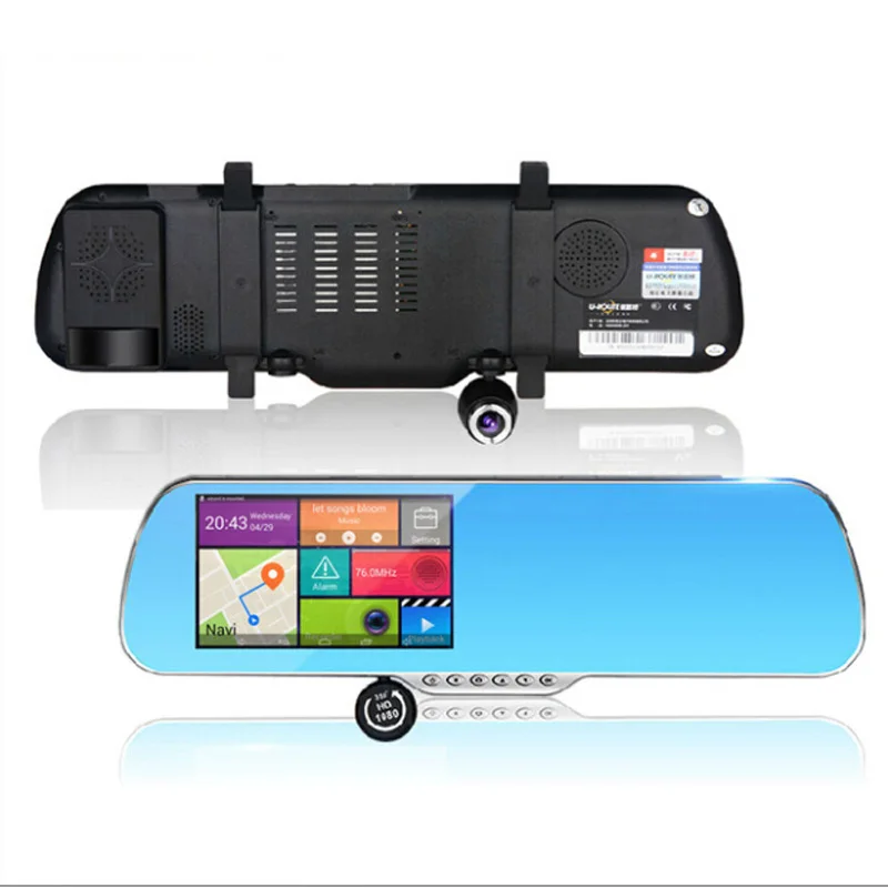 

Автомобильный видеорегистратор, зеркало заднего вида, 5,0 дюйма, GPS-навигация, Wi-Fi, Android 4,42, FHD 1080P, видеорегистратор с двумя объективами