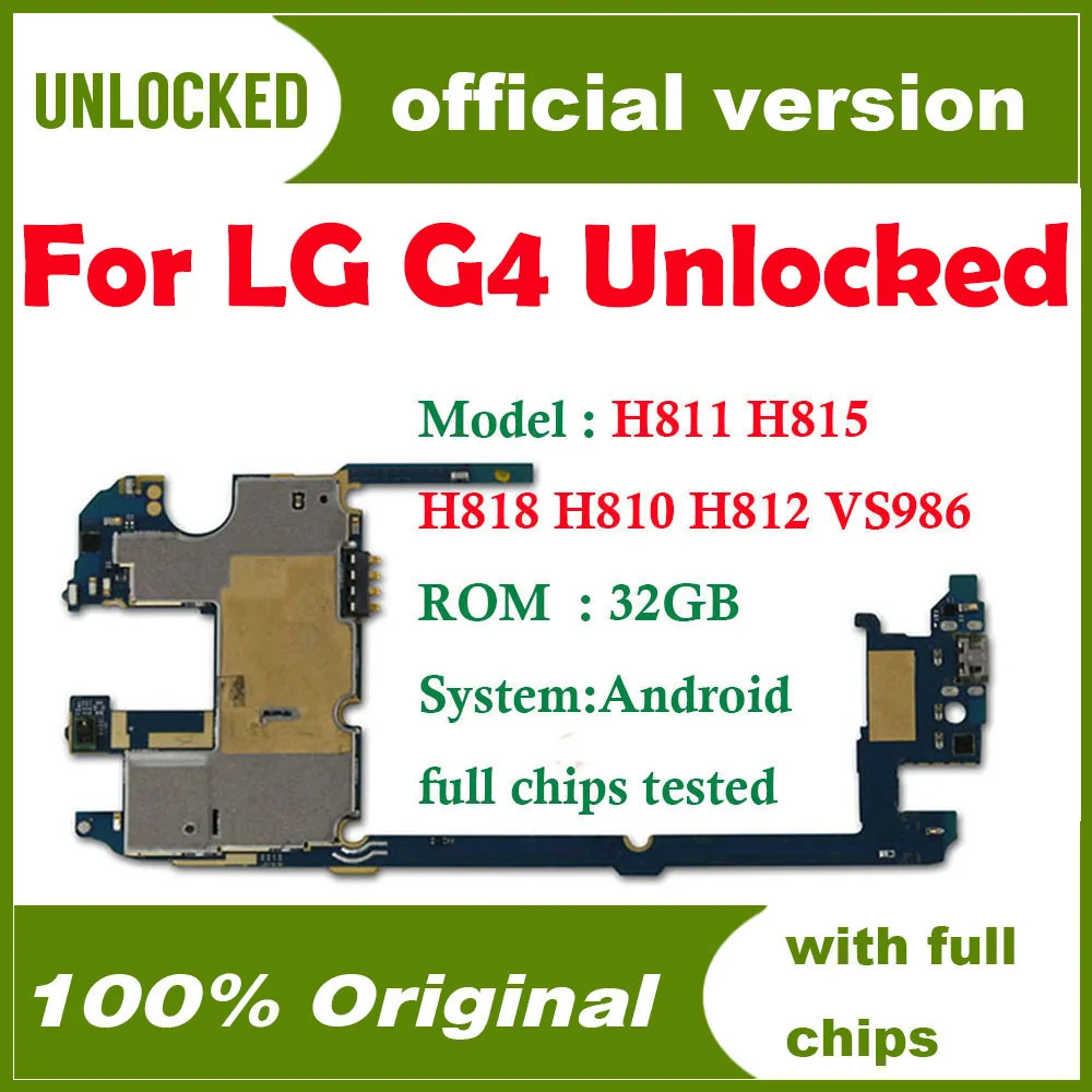 Оригинальная разблокированная материнская плата 32 ГБ для LG G4 H815 с чипами полная