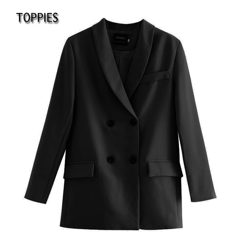 Пиджак Toppies женский однотонный двубортный жакет деловой костюм весна 2022 - купить
