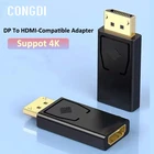 Адаптер 4K DisplayPort-HDMI совместимый с 1080P DP-HDMI-совместимый конвертер с поддержкой видео и аудио для ПК, ТВ, ноутбуков, проекторов