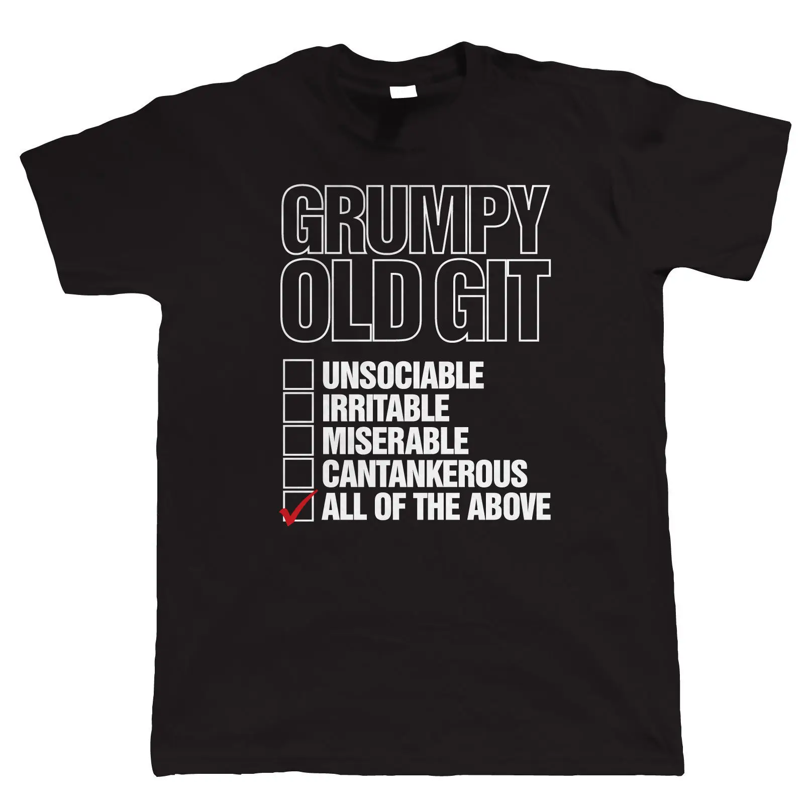 Grumpy старый список Git Мужская забавная футболка подарок для папы Grandad крутая