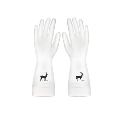 Deer Перчатки для мытья посуды, резиновые, кожаные, для стирки, для кухни, бытовые, водонепроницаемые и прочные, тонкие, бытовые перчатки K1056 D - Цвет: Deer