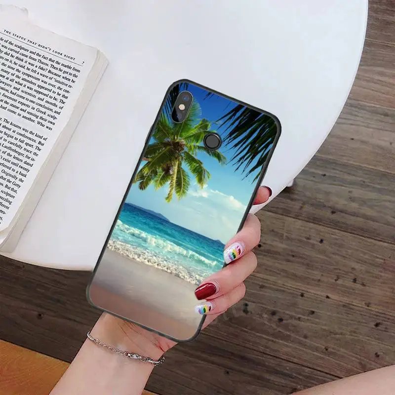 

Summer Beach letter Aesthetics Phone Case For Xiaomi Redmi note 7 8 9 t max3 s 10 pro lite Luxury brand shell funda coque