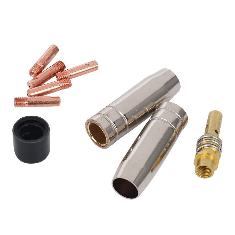 

9Pcs/Set 15Ak Mig/ Welding Nozzle Contact Tips 0.8X25Mm M6 Gas Connector Holder Set Ad068+