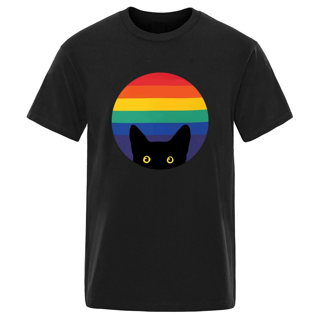 

Смешные с коротким рукавом и принтом «Кот 100% футболки из хлопка, мужская мода высокие качественные футболки летняя повседневная одежда для ...