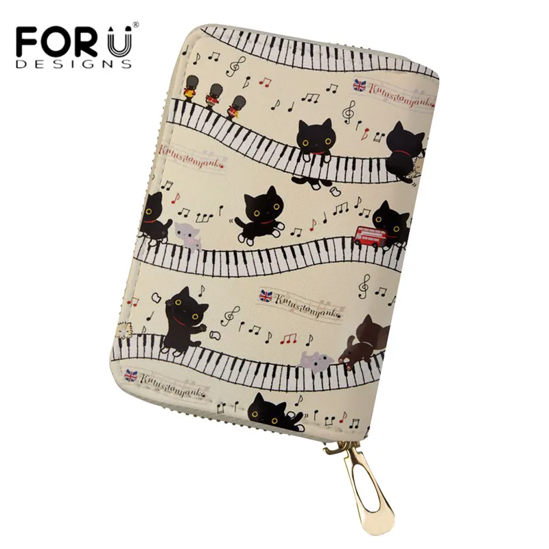 HM008Z5 FORUDESIGNS/Музыкальные ноты, печать, кредитный держатель для карт, кошелек, функция 18 бит, чехол для ID карты, бизнес кожаный кошелек для путешествий, для девочек - Цвет: HM008Z5