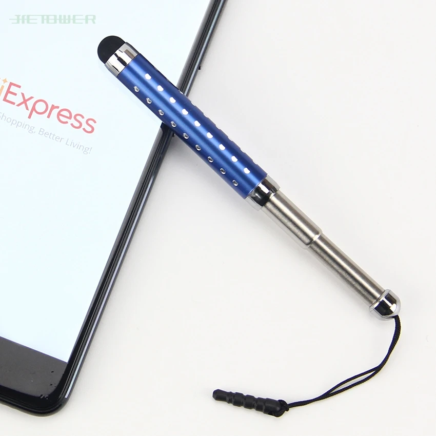 300 шт./лот прозрачный Выдвижной емкостный Алмазный Стилус Сенсорный экран для iPhone