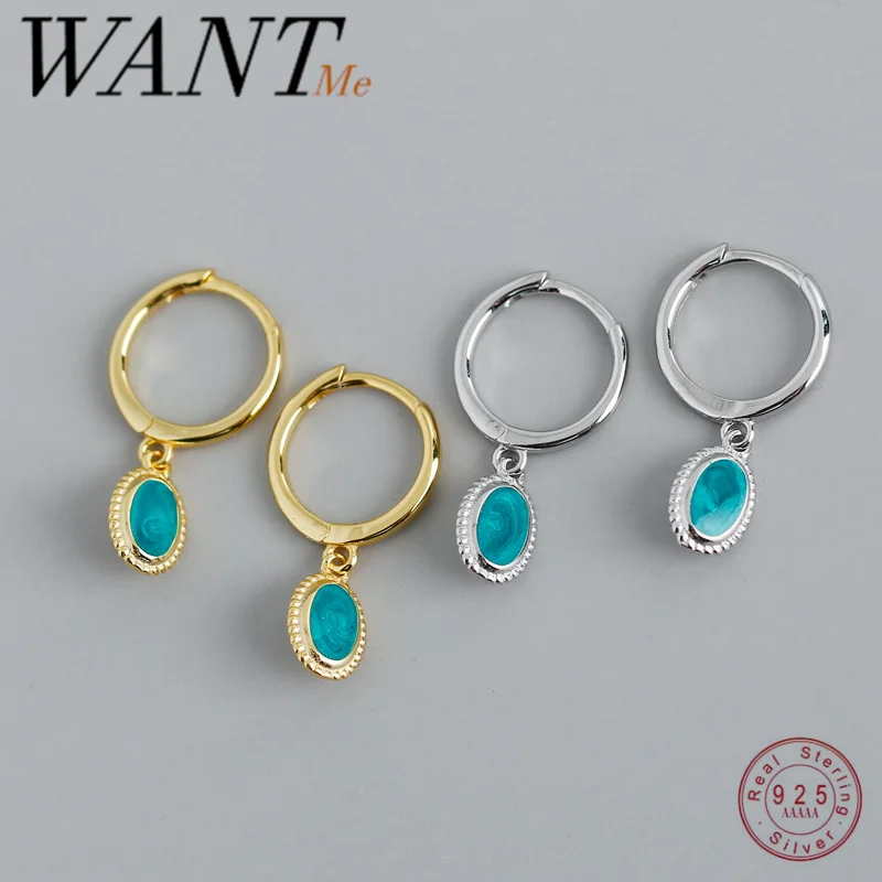 Женские серьги гвоздики с зеленым цирконием WANTME роскошные круглые из 100%