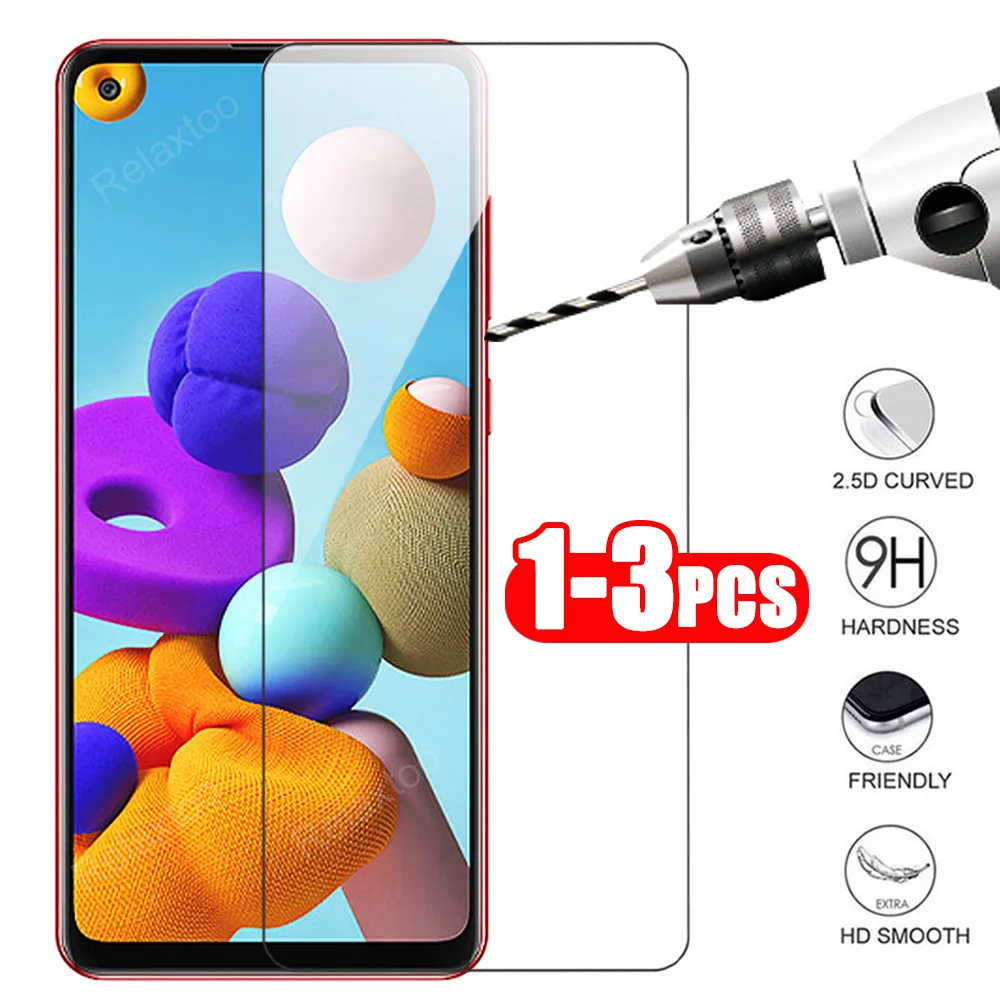 Закаленное стекло для Samsung A21s A01 A21 A31 A51 A71 4G A10S A20S A30S A50S M30S Защитная пленка экрана 1 3