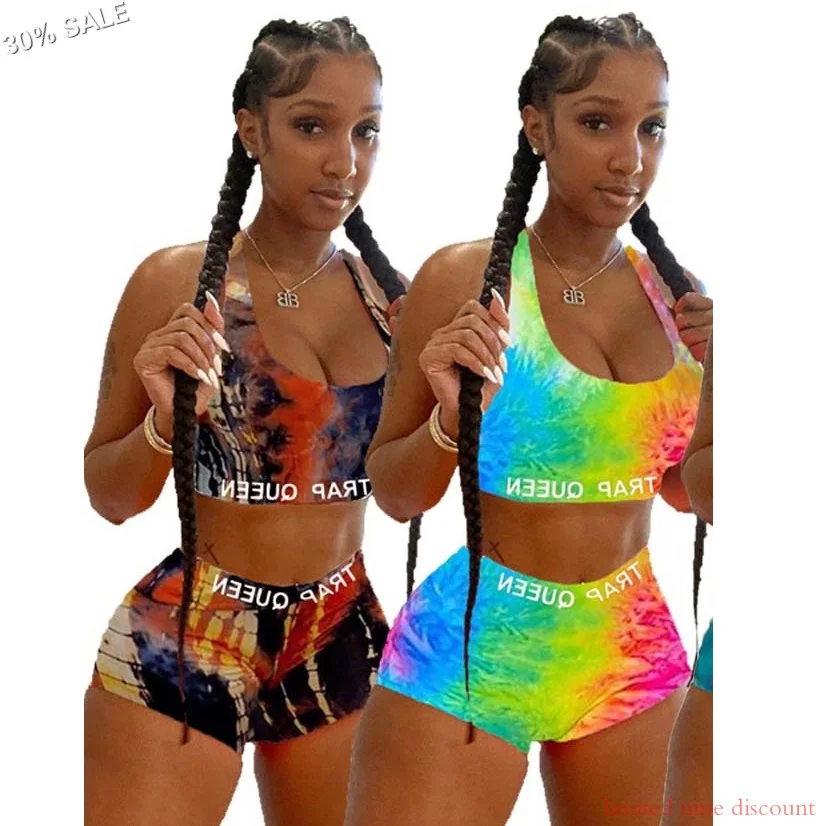 Женский спортивный костюм с шортами и мультяшным принтом летний комплект из двух