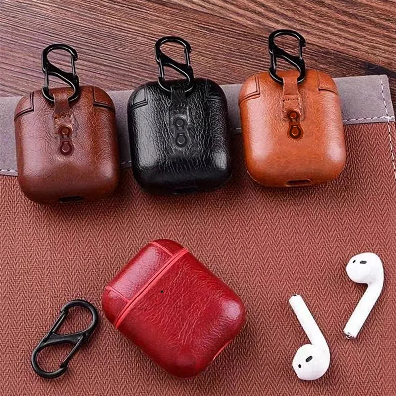 Футляр для наушников Apple AirPods 1 2 роскошный защитный чехол из искусственной кожи