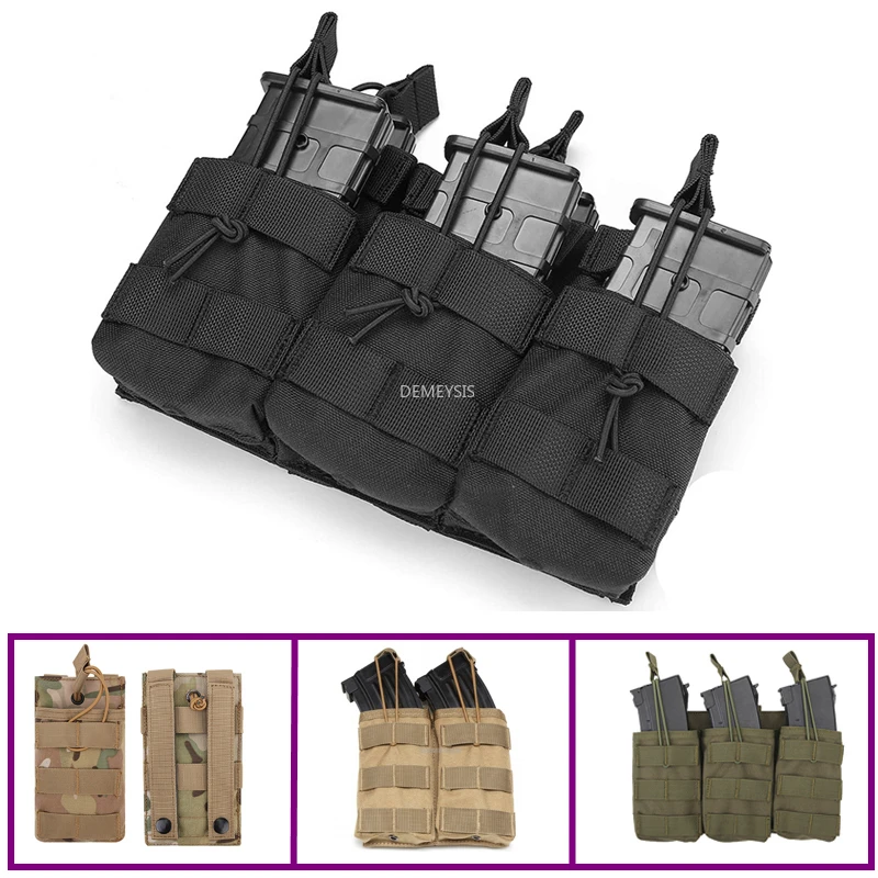 Military Paintball Magazine Pouches Single Double Triple Tactical Molle Pouches AK AR M4 AR15 Rifle Hunting Shooting Mag Pouch