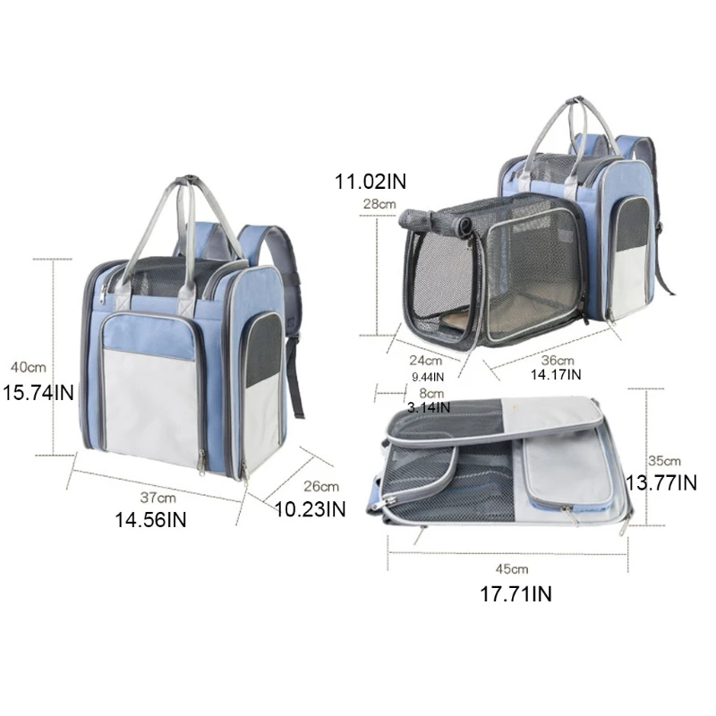 

J60D Cat Backpack Expandable Pet Carrier Backpacks with Breathable Mesh Window