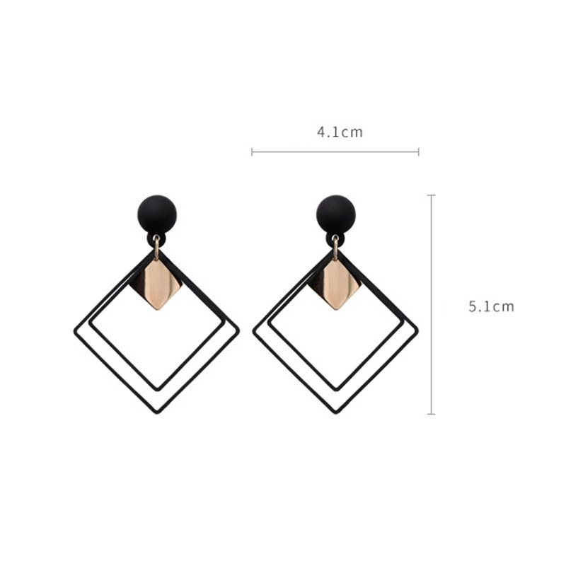 

Dangle New Fashion Round Drop Korean Style Earrings For Women Geometric Round Heart Gold Earring Wedding Jewelry