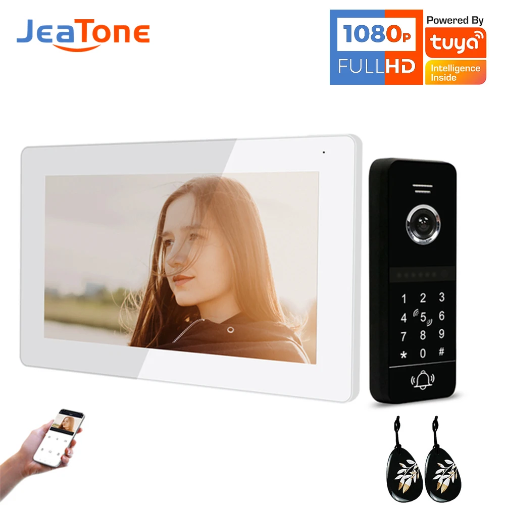 

Видеодомофон Tuya 1080P, 4 провода, Wi-Fi, пароль для входного звонка в квартиру