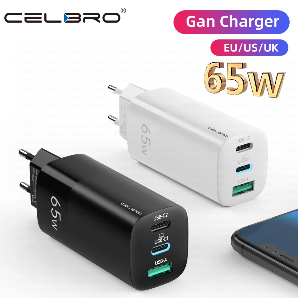 65W Ган зарядное usb устройство QC 4 0 3 PD Type C USB быстрое быстрой зарядки для iPad Pro Samsung
