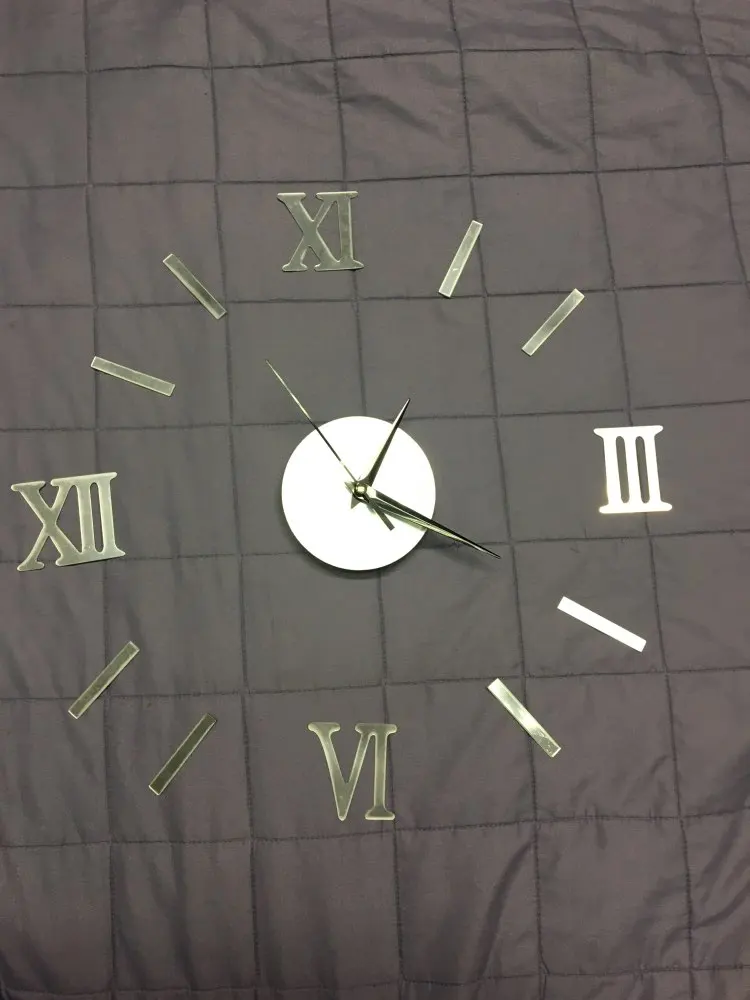 3D DIY настенные часы с римскими цифрами безрамные большие акриловые зеркала для