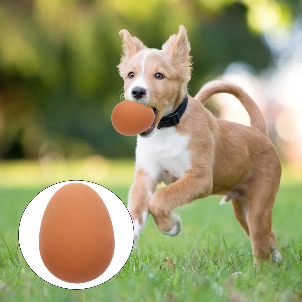 

5pcs Dog Pet Bite Simulation Eggs Dog Training Bounce Toys (Khaki)