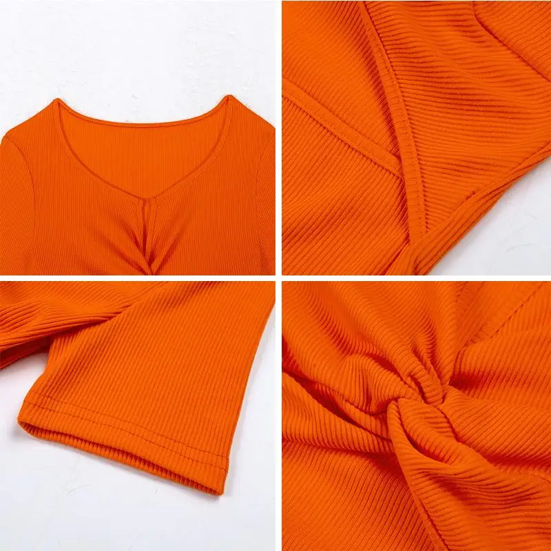 

Sexy V Neck Ribbed Neon Color Dress Women Hollow Out Short Sleeve Twisted Mini Bodycon Vestidos Summer Robe Femme