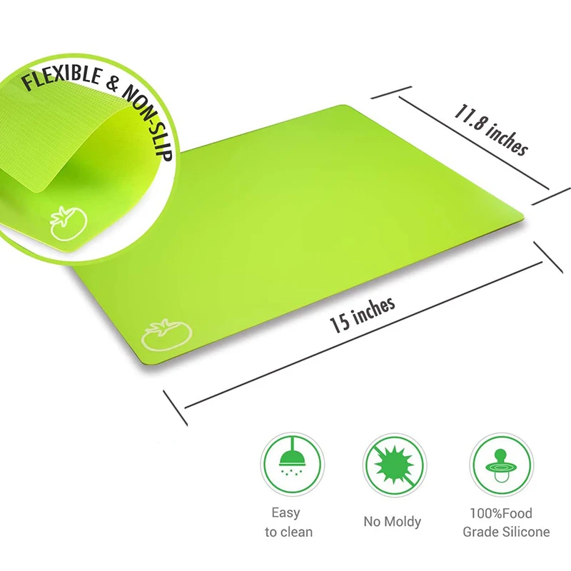 Разделочная доска коврики гибкие пластиковые цветные с иконами еды