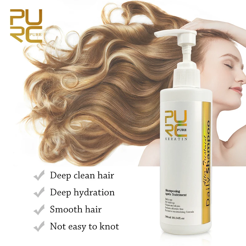 

PURC 300ml Straighten Rear Keratin Shampoo Deep Cleaning Purifying Shampoo Keep Hair Smooth Suppleness Hot Sale Hair Products