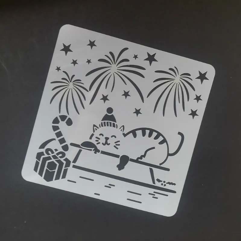 13*13 рождественские ПВХ слойные трафареты для сделай сам Скрапбукинг/фотоальбом