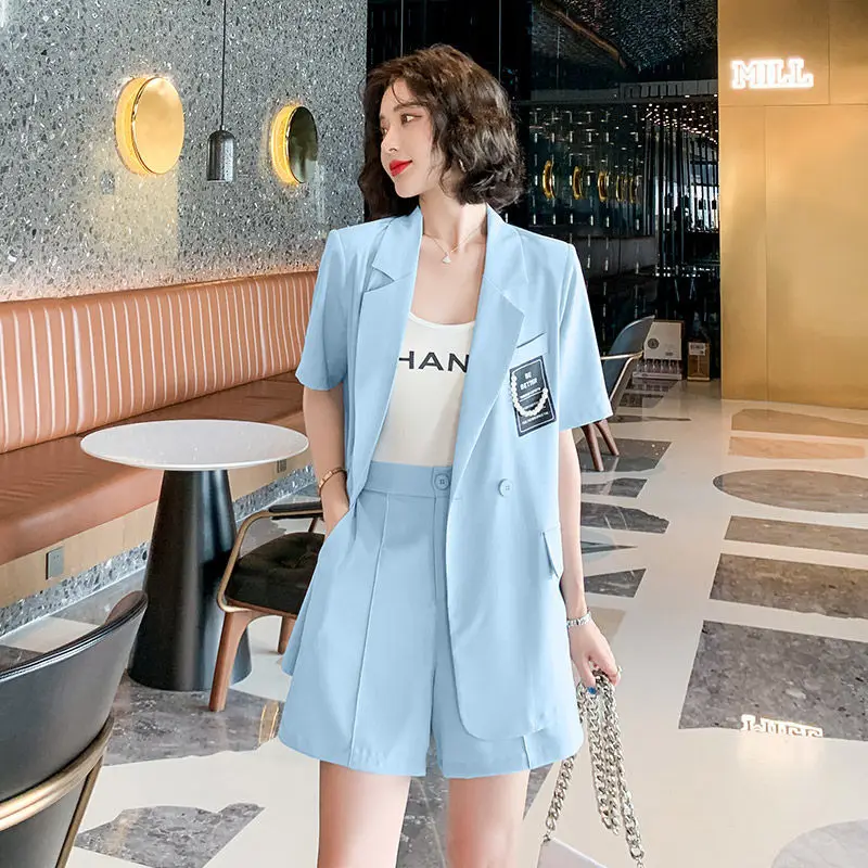 

Suit suit women 2021 summer new style small short-sleeved fashion casual suit shorts two-piece female
