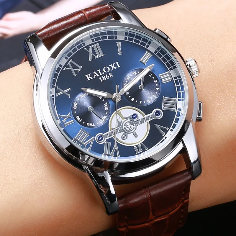 Часы наручные KALOXI Мужские кварцевые роскошные брендовые полностью стальные