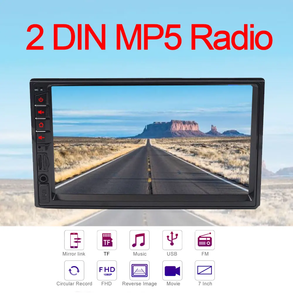 7 &quot2 DIN сенсорный Экран автомобиля HD MP5 мультимедийный плеер FM радио USB для Android/IOS
