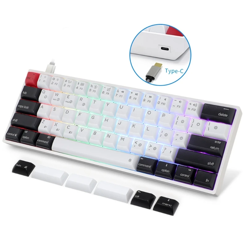 AK61S RGB Mechanical Keyboard Mini Portable Colorful Switch Gaming Keyboard for Win Gamer Working