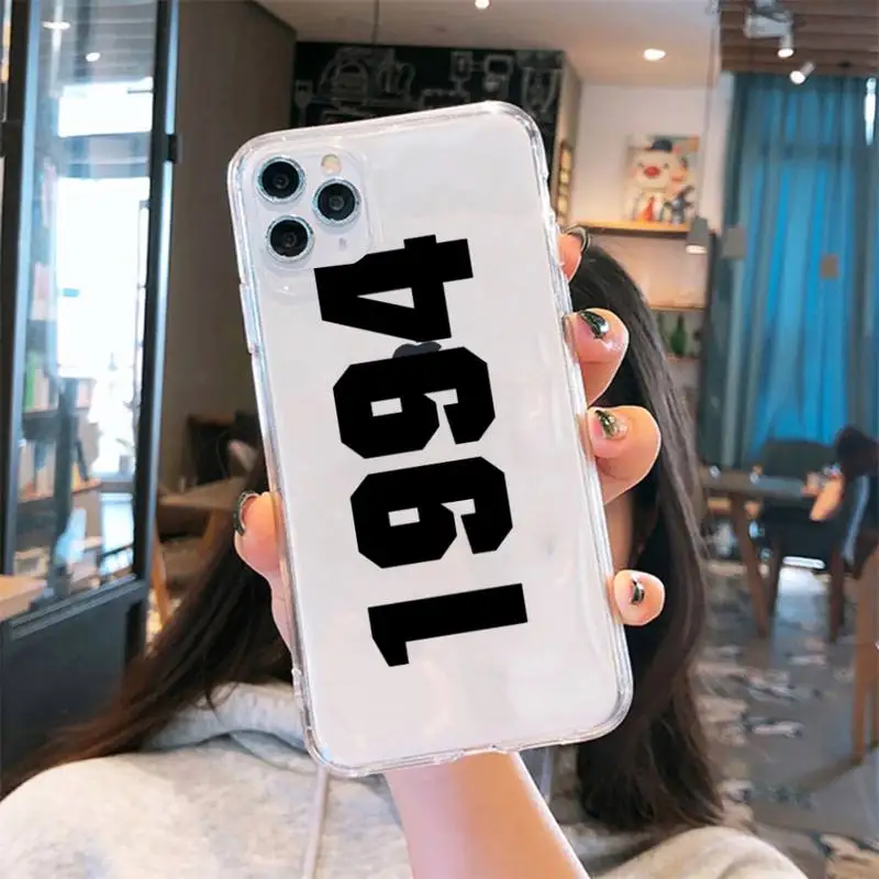

Football Lucky number And letter Phone Case Transparent for iPhone 6 7 8 11 12 s mini pro X XS XR MAX Plus