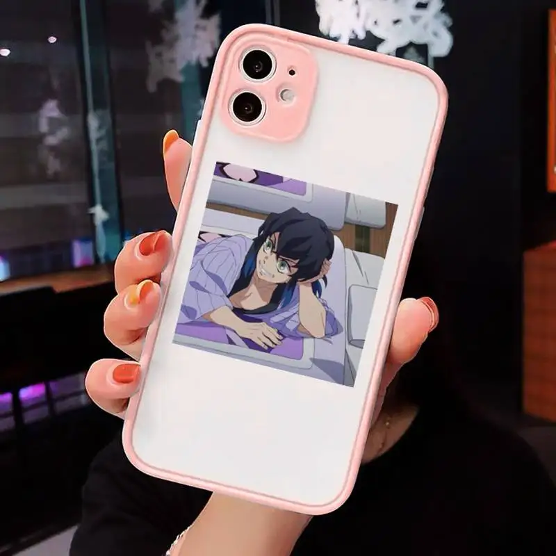 

Cute Japan Demon Slayer Phone Case matte transparent For iphone 7 8 11 12 plus mini x xs xr pro max cover