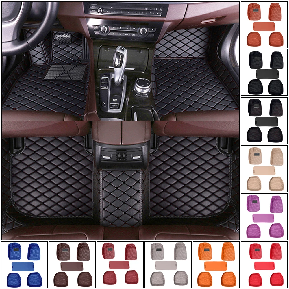 

Universal 5pcs PU Leather Car Floor Mat Fit For 98% Car Model Waterproof Foot Pads