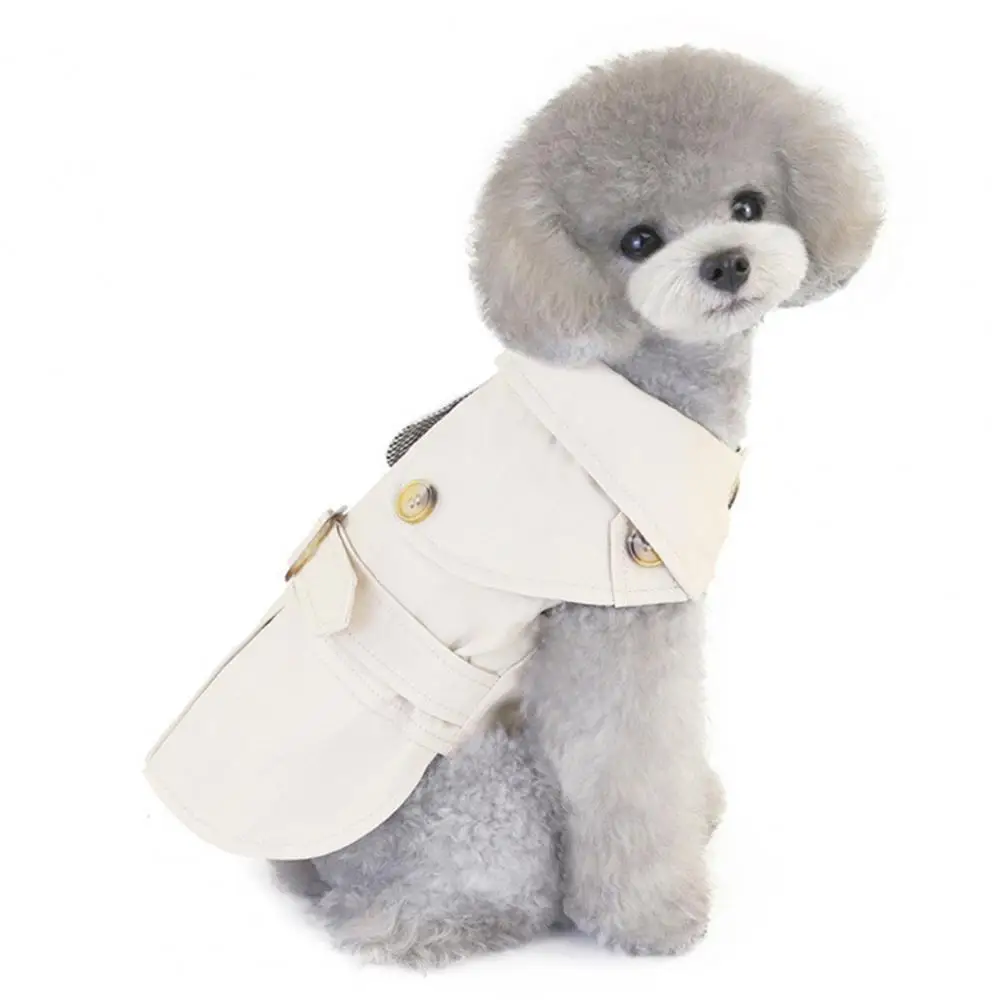 

60%HOTDog Jacket Turn-Down Collar Washable Polyester British Style Pets Costume for Cold Weather
